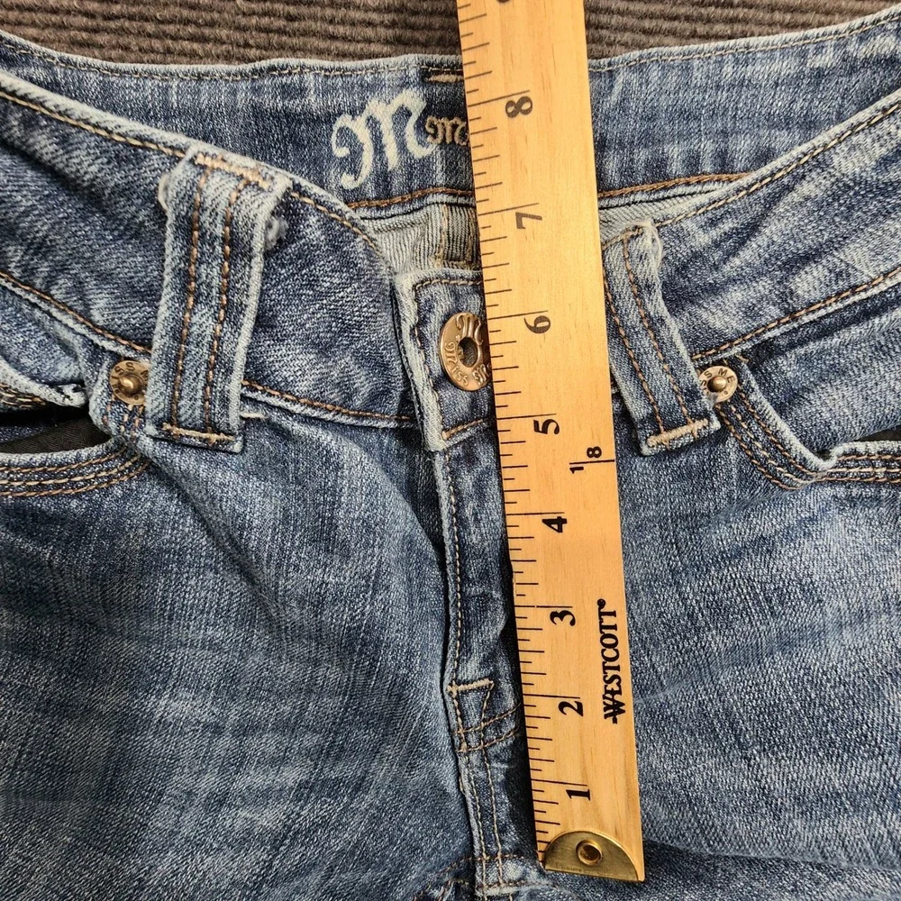 Miss Me Bootcut Jeans Women 27 Blue Embellished Pocket JP4556B Y2K